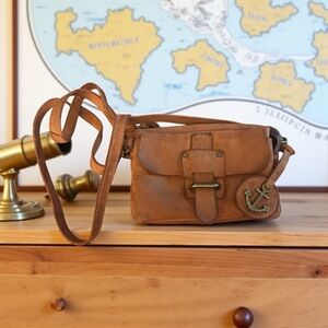 Harbour 2nd Cognac Suede Leather Crossbody Small Shoulder Bag